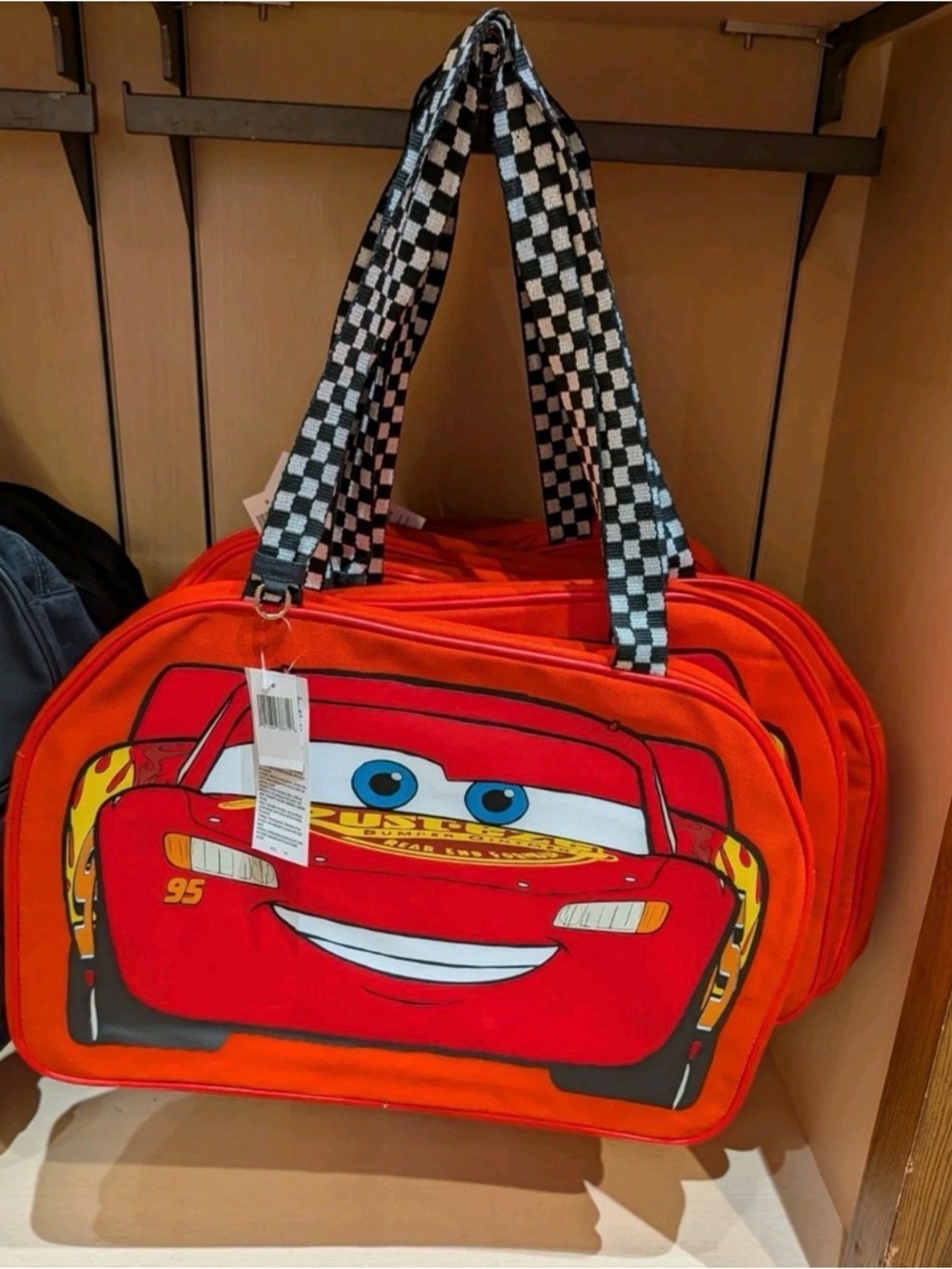 2026 Disney Park Pixar Cars Lightning Mcqueen Big Face Tote Shoulder Bag
